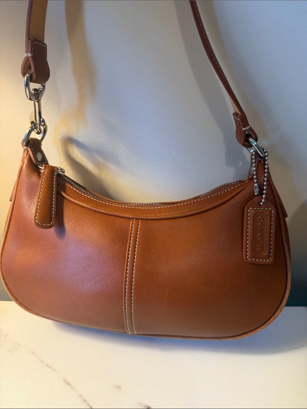 Coach Tan Leather Hobo Shoulder Bag